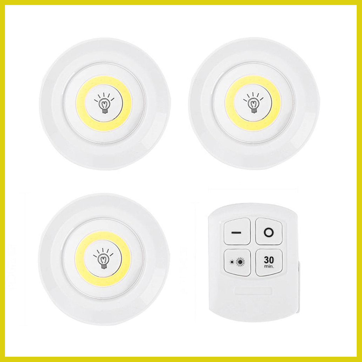 (Set of three pieces) LED one-to-three wireless night light with remote control 3m wall light spotlight ceiling light