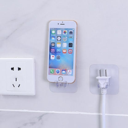 2-Pack Plug Holders - Non-marking, No-Drill Adhesive Hooks for Home Kitchen Walls, Power Strip Hooks