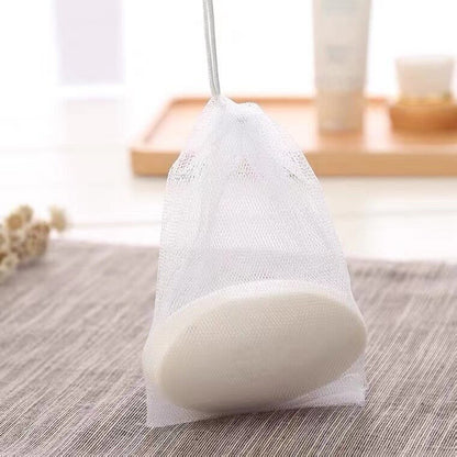 起泡網雙層白繩打泡網手工香皂袋肥皂袋洗面奶專用潔面網 洗面工具Facial