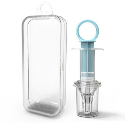兒童針筒奶嘴式吸管喝水餵藥器(藍色) 餵藥器
