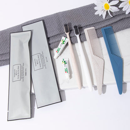 Disposable toothbrush toothpaste toiletry travel supplies set toothbrush + 3g double-sided needle toothpaste 5 pieces set