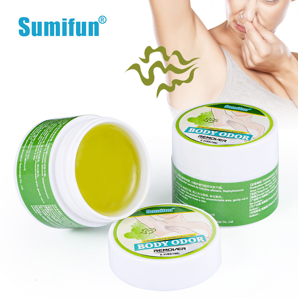 Sumifun Underarm Odor Cream 10g Herbal Body Odor Skin External Cream Antiperspirant Body Powder