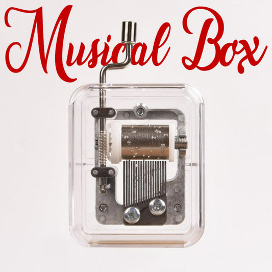 Hand-cranked music box, transparent mini square music box, hand-cranked music box, feng shui music box, music box