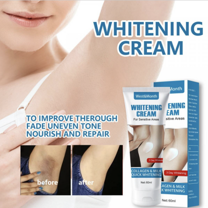 West&amp;Month Underarm Whitening Cream Underarm Whitening Cream Underarm Brightening Cream Complexion Concealer Private Parts Moisturizing and Fine Texture Beauty Cream