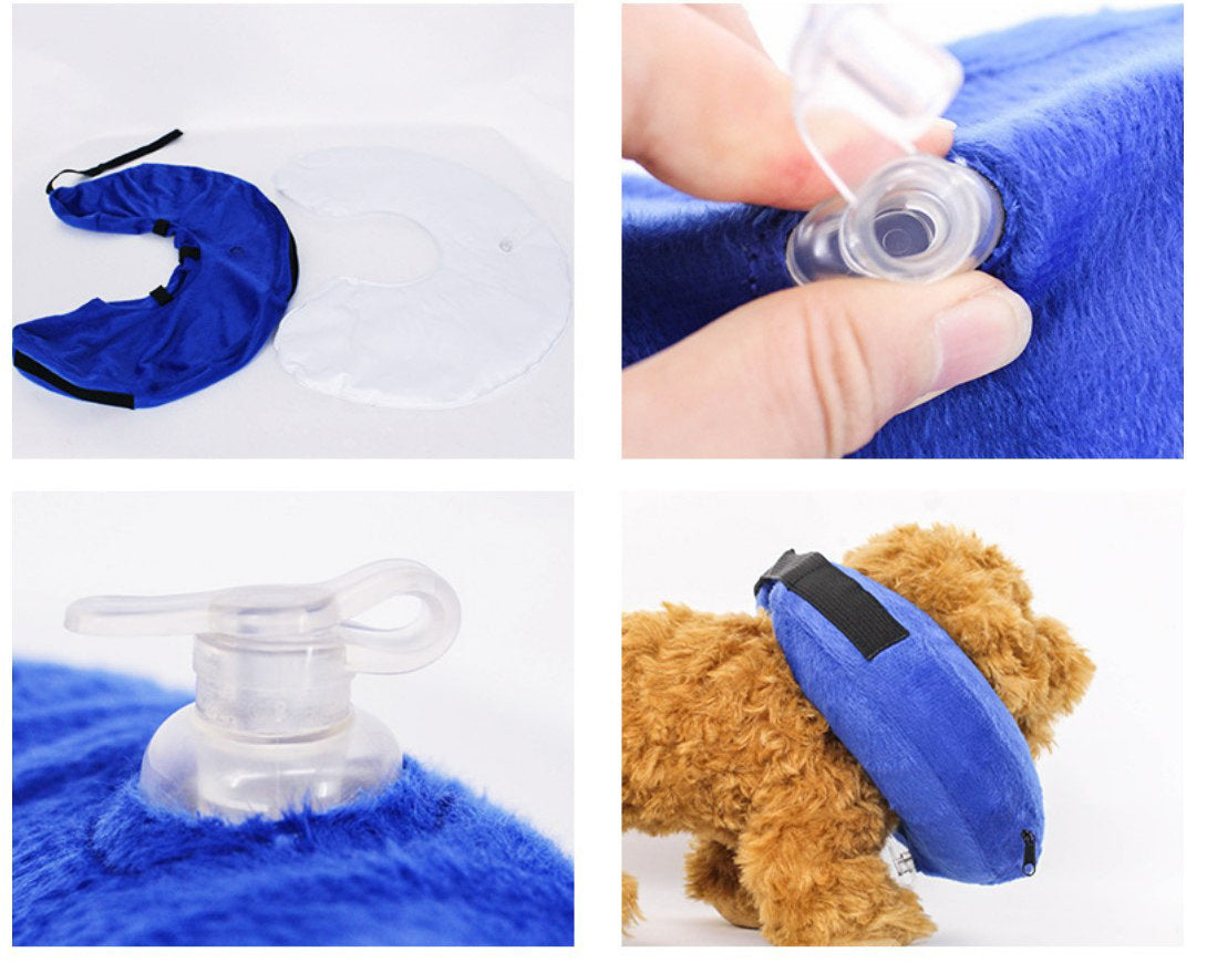 Adjustable pet inflatable anti-bite collar x1 - large size cat and dog pet supplies neck collar