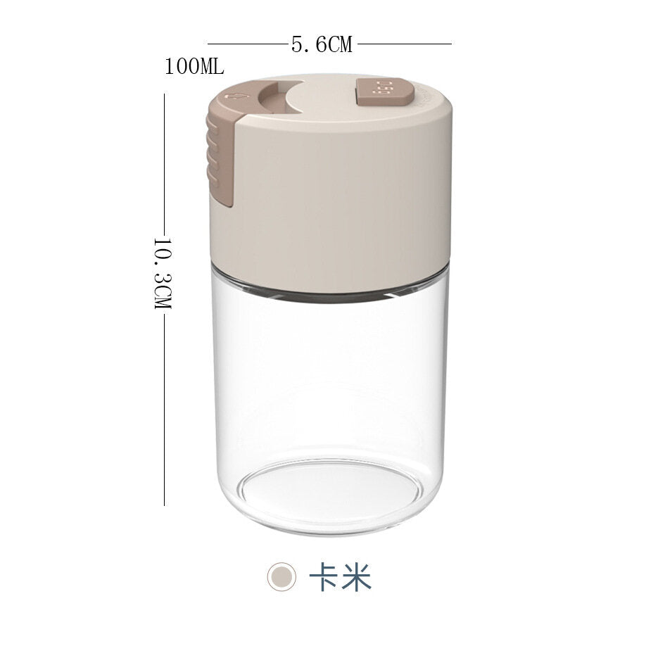 0.5g 玻璃调味瓶按压式定量调味罐厨房密封调料盒食盐罐味精调料罐调味料容器