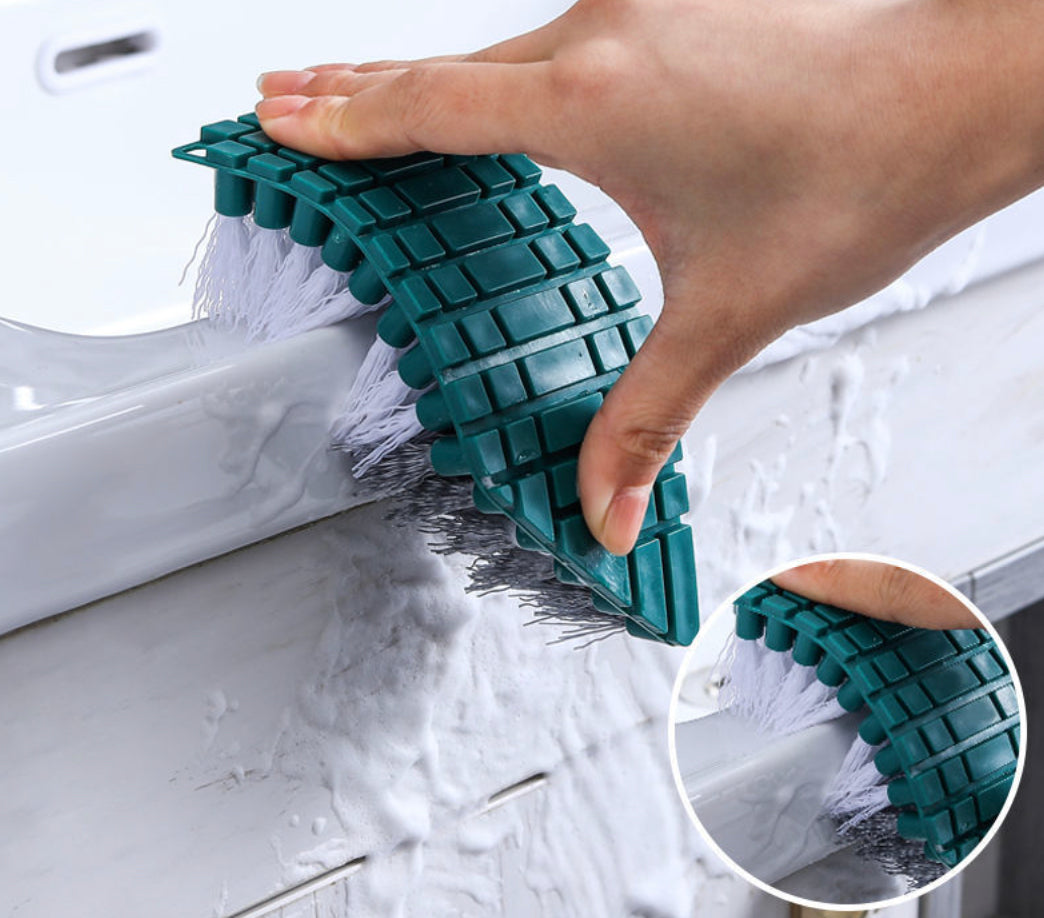 Household dishwashing brush, cleaning brush, bendable gap brush, no dead ends, washing dishes, pots, kitchen bathroom bathtub blue