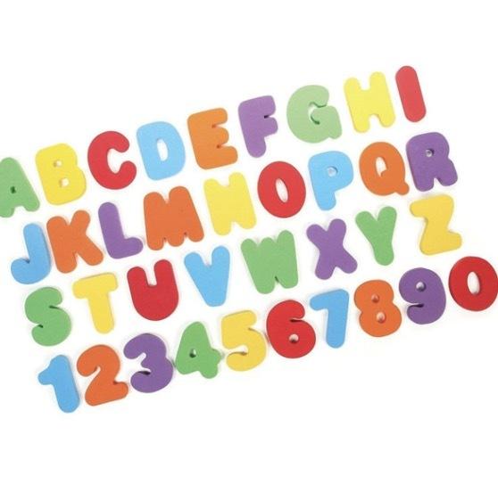(可濕水) 字母數字貼 EVA泡棉字母片 洗澡玩具 寶寶認字遊戲 學習玩具 語言認知玩具