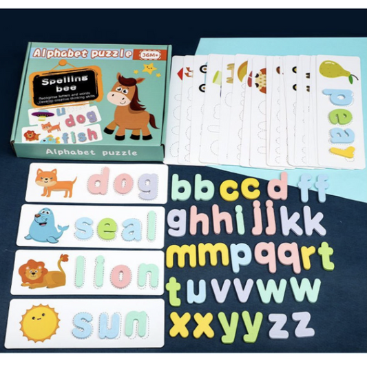 English teaching materials for young children, English Scrabble games for children, early childhood education training, wooden alphabet puzzles, early English enlightenment training, cognitive toys for boys and girls