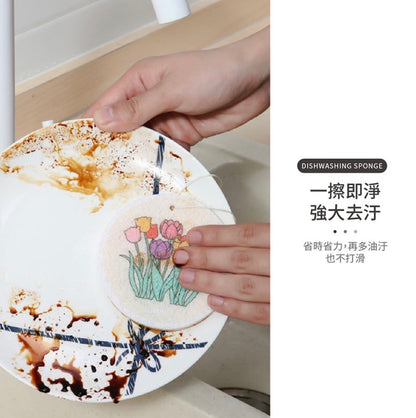 Wood pulp sponge dishwashing brush wood pulp sponge absorbent sponge wood pulp cotton dishwashing cloth shower cotton dishwashing artifact kitchen cleaning supplies set of 5 scouring pad sponges