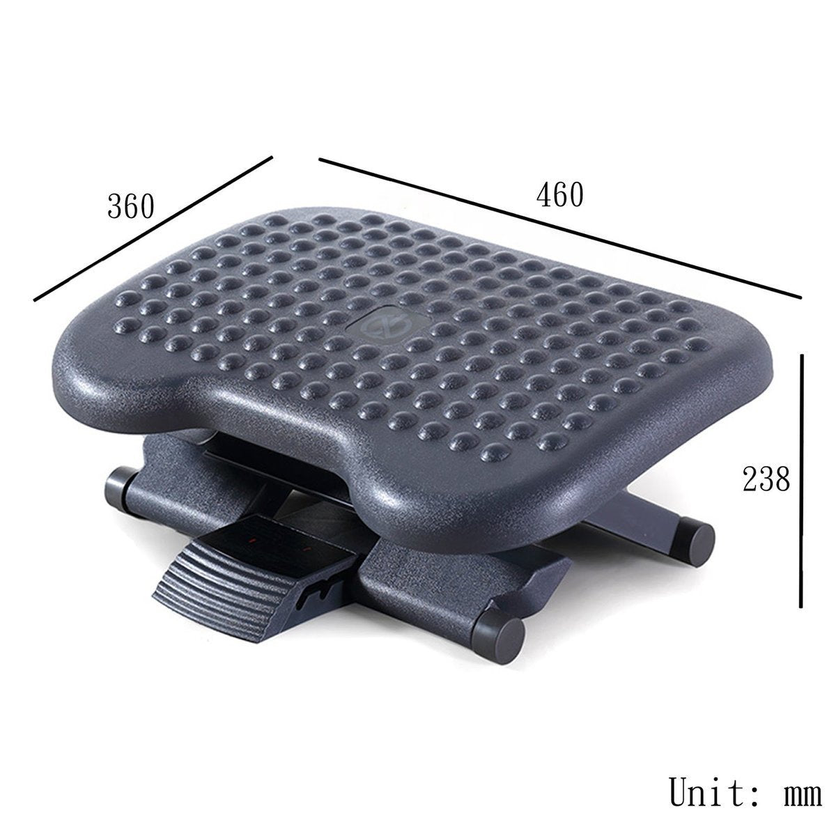 Ergonomic computer-adjustable foot pedal with three-section angle adjustment massage beads to improve sitting posture and heighten the foot pedal and foot pad for office foot massager