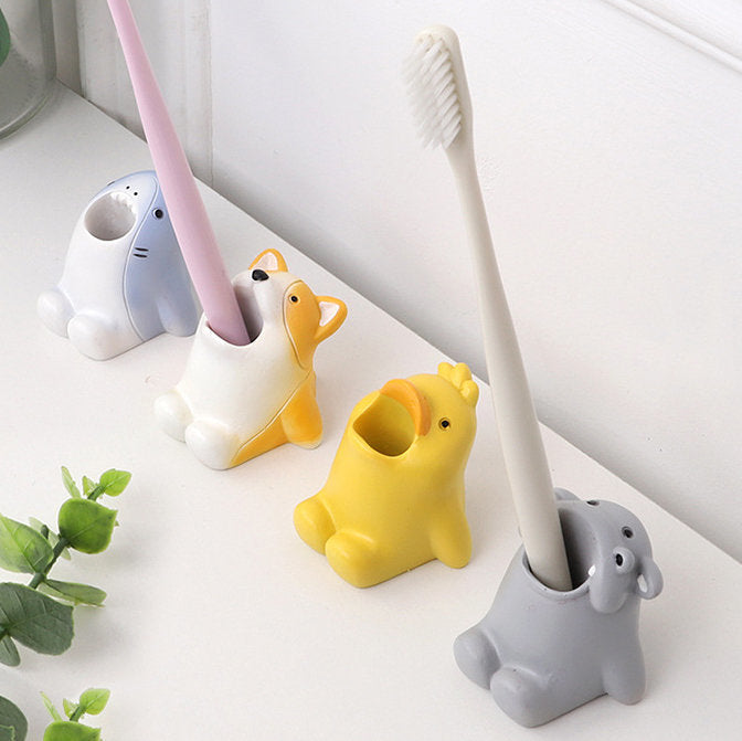 Cute animal toothbrush holder (hippo) toothbrush holder children's toothbrush pen holder toothbrush holder