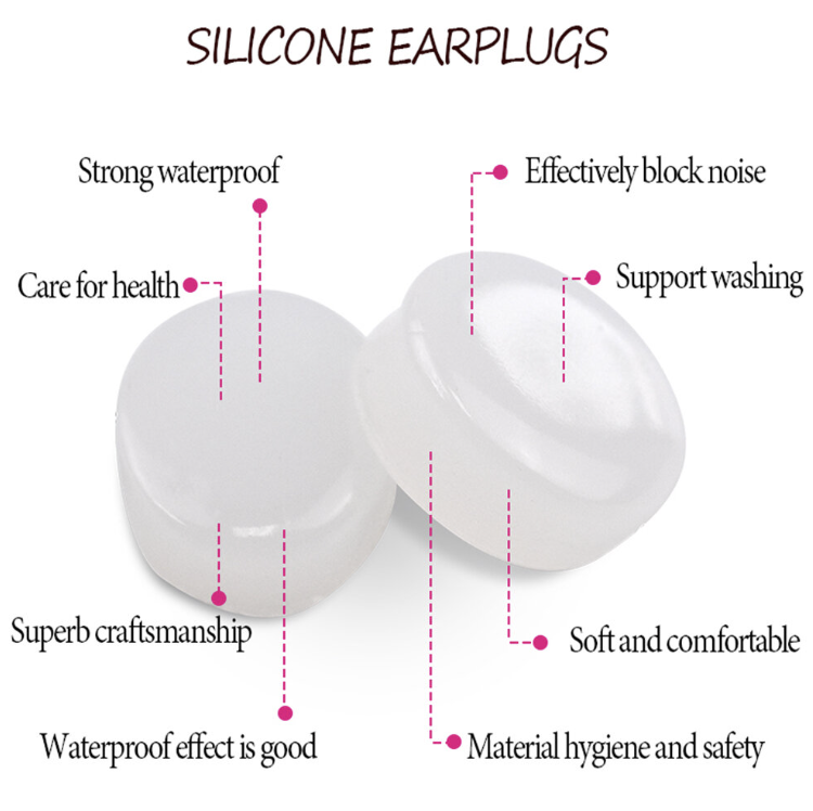 [6-pack] Soft silicone swimming earplugs, sports earplugs, silent earplugs, shower earplugs, sleep earplugs, 6-pack, travel, aviation, sleep, anti-noise earplugs, learning noise-cancelling earplugs, white - 6-pack, other travel accessories
