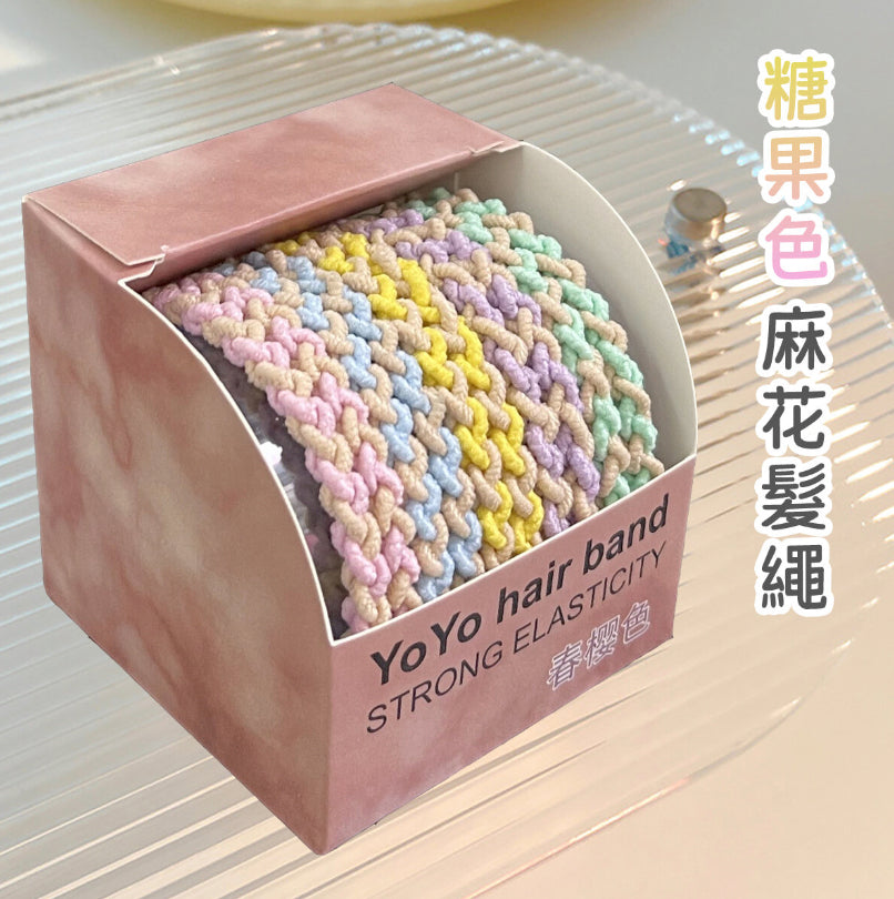 Candy Color Twist Hair Tie Ponytail Elastic Band (10 Pack) Hair Tie Headwear