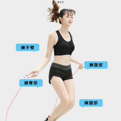 藍色 JUMP ROPE 電子計圈+卡路里可變換無線跳繩器 Multifunctional Smart electronic count 電子計數跳繩精算卡路里電子計數跳繩 空氣兒童跳繩 核心鍛鍊健身