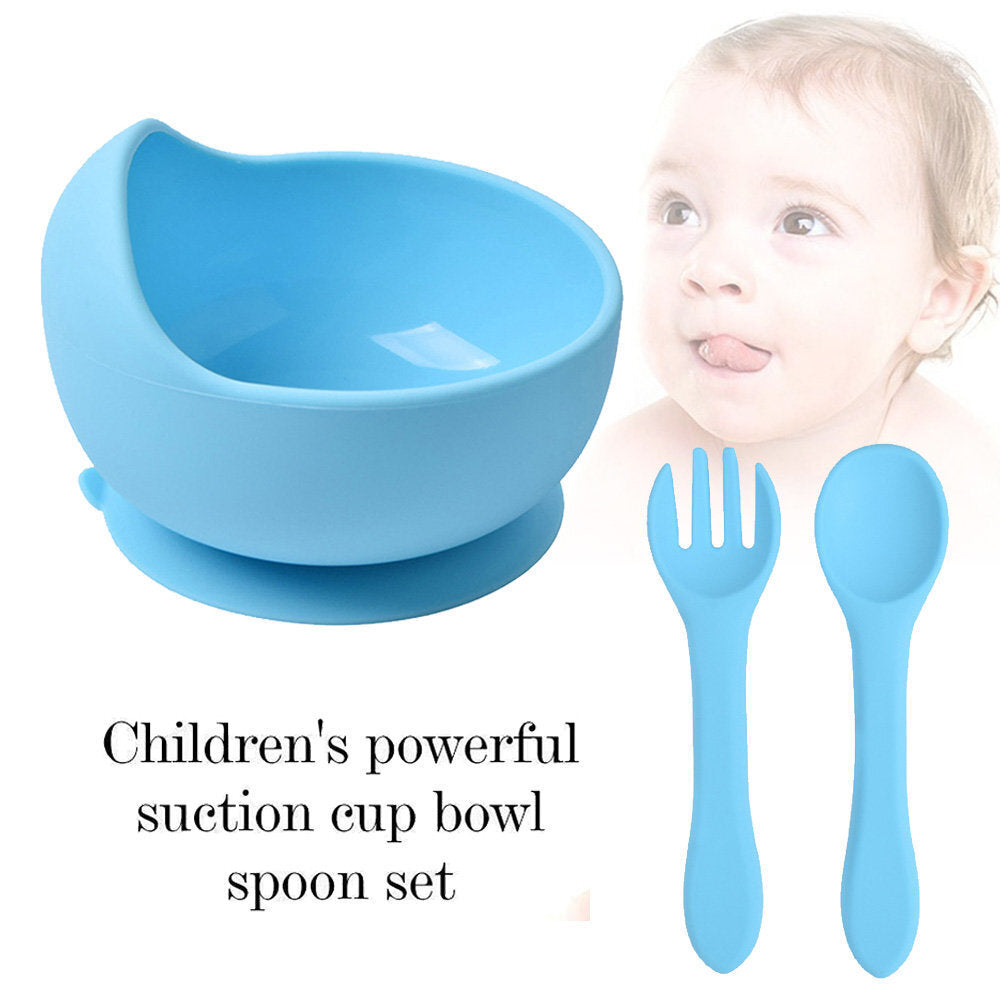 白色大理石紋 矽膠兒童餐具 寶寶吃飯訓練吸盤碗 矽膠吸盤兒童碗 幼兒學習碗 防滑吸盤碗 防打翻兒童碗 矽膠碗叉勺套裝