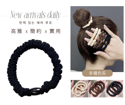 Hair ties, large intestine hair rings, large intestine hair rings, Korean style ponytail, cute hair rings, hair rings, hair ties, hair ties, black + beige brown + small intestine rings, 3-color set of hair accessories