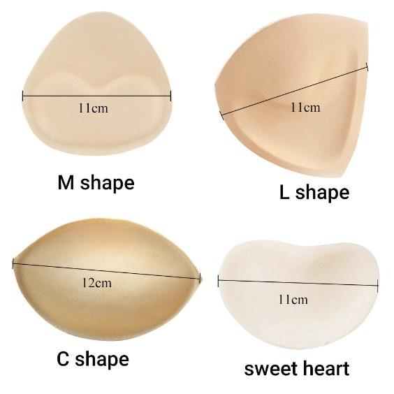 Heart-shaped random color thickened breast pad cotton cup for bikini bra pad and underwear [parallel import] Chest pad