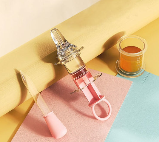 嬰兒喂藥器防嗆滴管寶寶喂藥針筒奶嘴式喂水器 粉色