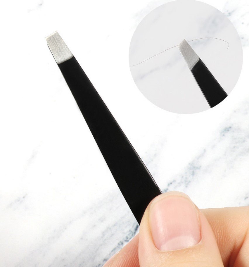 [Black] Stainless steel eyebrow clip, beauty tool, small tweezers, eyebrow trimming plucking clip, eyebrow clip, eyebrow pliers