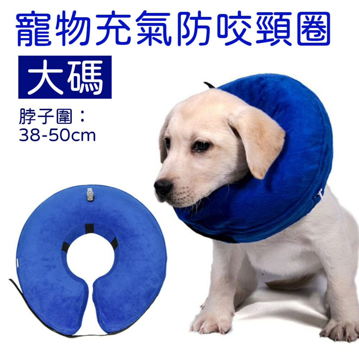 可调较宠物充气防咬颈圈x1 -大码猫狗宠物用品护颈箍