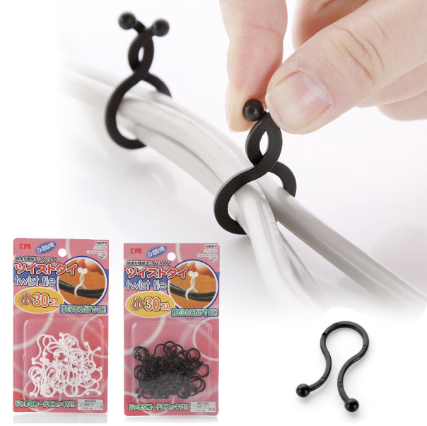 30 pieces black Japanese style wire organizer buckle phone cord wire harness charging cord storage organizer clip desktop organizer wire storage wire organizer buckle desk and wire storage