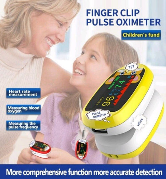 Children's model - clip-on pulse oximeter - heart rate/blood oxygen saturation children's finger clip-on TFT, LED oximeter Oximete oximeter saturation heart rate pulse detection oximeter