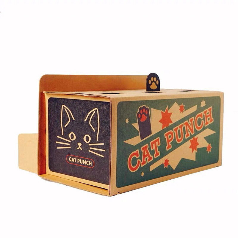 猫咪玩具打地鼠纸盒打地鼠机互动猫玩具自嗨宠物用品瓦楞纸电动玩具