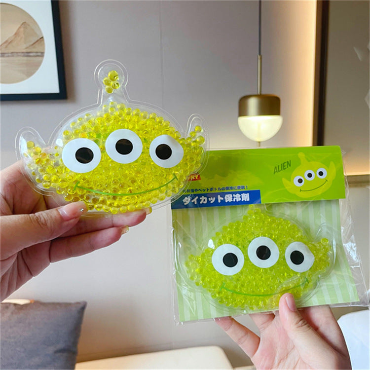 Hot and cold compress bag, portable hot compress bag, green three-eyed bag, set of 2 hot and cold pads and cooling patch