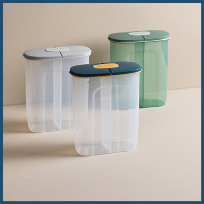 Divided Storage Sealed Canister 2.5L - Divided Sealed Canister for Grains and Cereals, Sealed Storage, Pest and Moisture Proof, Large Capacity Kitchen Storage