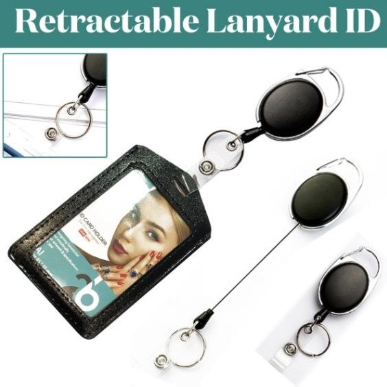 Automatic retractable ID buckle, easy-pull buckle, telescopic key chain, strong pull ID buckle card holder, ID holder, telescopic buckle, hanging neck card holder