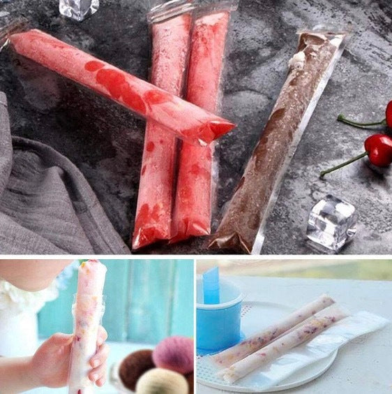 [20-pack] Disposable transparent homemade popsicle machine sealing bag 5.5x28 Ice cream bag transparent homemade popsicle machine sealing bag