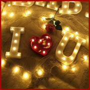 I love you proposal confession set romantic surprise scene arrangement letter lamp room decoration (rechargeable battery) 3 pieces in total