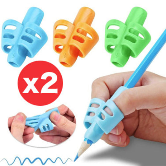 2個 小學生握筆器 兒童文具軟膠 寫字姿勢矯正器 糾正筆套 鉛筆