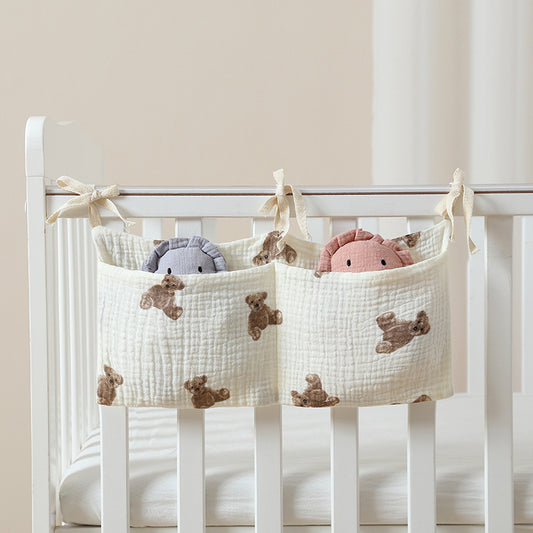 婴儿床挂收纳袋宝宝床头挂袋挂篮床边床围栏收纳床上置物袋收纳盒婴儿车挂袋