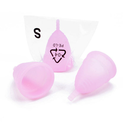 Reusable foldable menstrual cup silicone moon cup menstrual cup (pink) women's silicone menstrual cup menstrual leak-proof aunt cup menstrual cup can replace tampons sanitary cup tampons