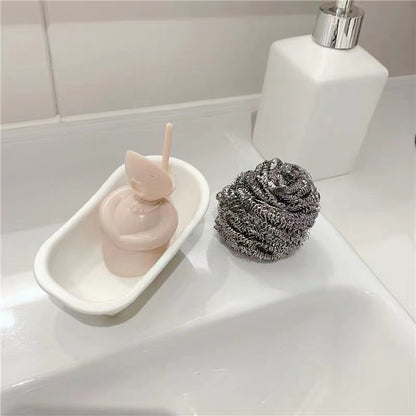 Creative Home Kitchen Bathroom Bathtub Scrubber Cleaning Ball Steel Wool Scourer Steel Brush Pot Scrubber Sink Scrubber Bathtub Cleaning Supplies #ScrubberHolder #DrainRack