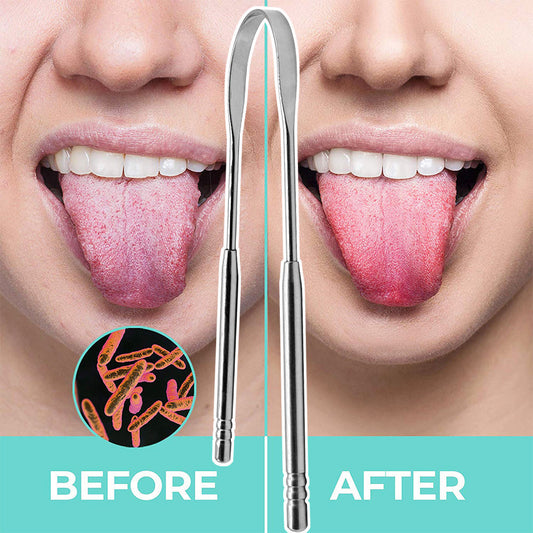 Stainless Steel Tongue Cleaner Tongue Brush Removes Tongue Dirt Inhibits Bacteria Cleans Oral U-shaped Tongue Scraper Stainless Steel Tongue Cleaner Tongue Scraper Tongue Brush Cleans Oral Care Tools To Remove Stain and Breath Toothpaste