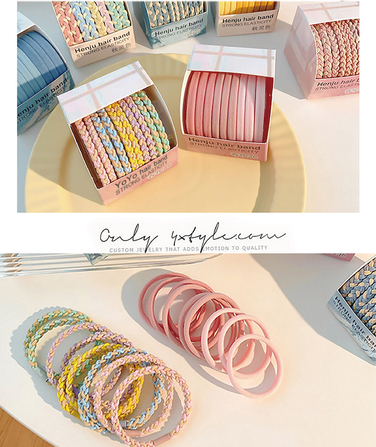 Candy Color Twist Hair Tie Ponytail Elastic Band (10 Pack) Hair Tie Headwear