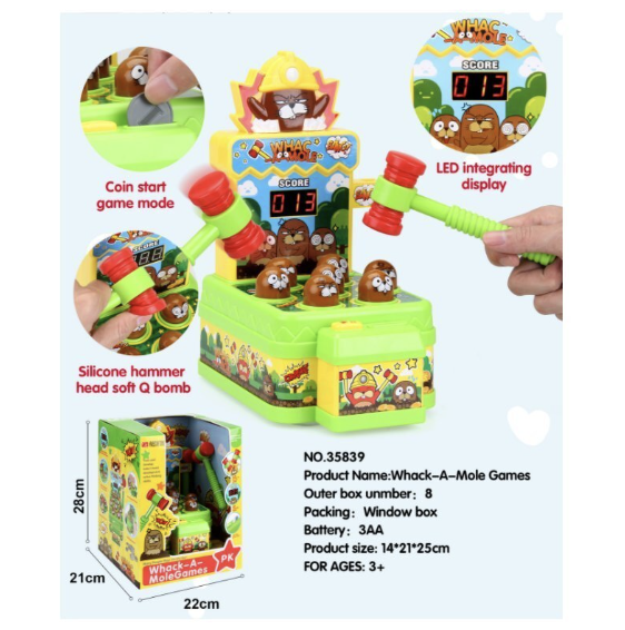 兒童玩具, Whack-A-Mole games打地鼠玩具,充滿剌激, 適合生日及派對禮物 足球 氣墊球