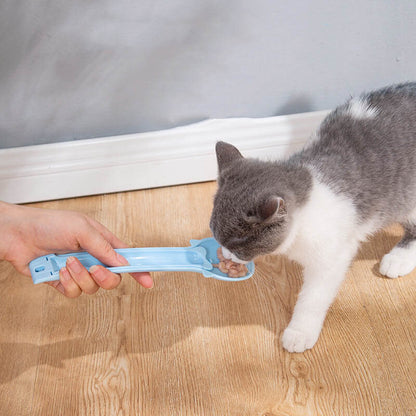 貓咪肉泥喂食器貓條擠壓調羹寵物流質零食喂食勺貓糧勺多功能貓勺 貓碗