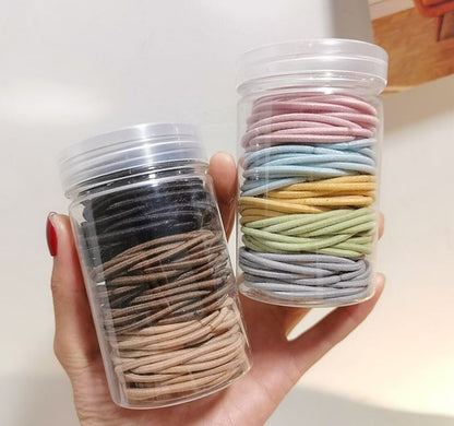 Korean version of 200 pieces of canned high-elastic headbands, seamless rubber bands for tying your hair without hurting your hair, hair bands, elastic hair accessories