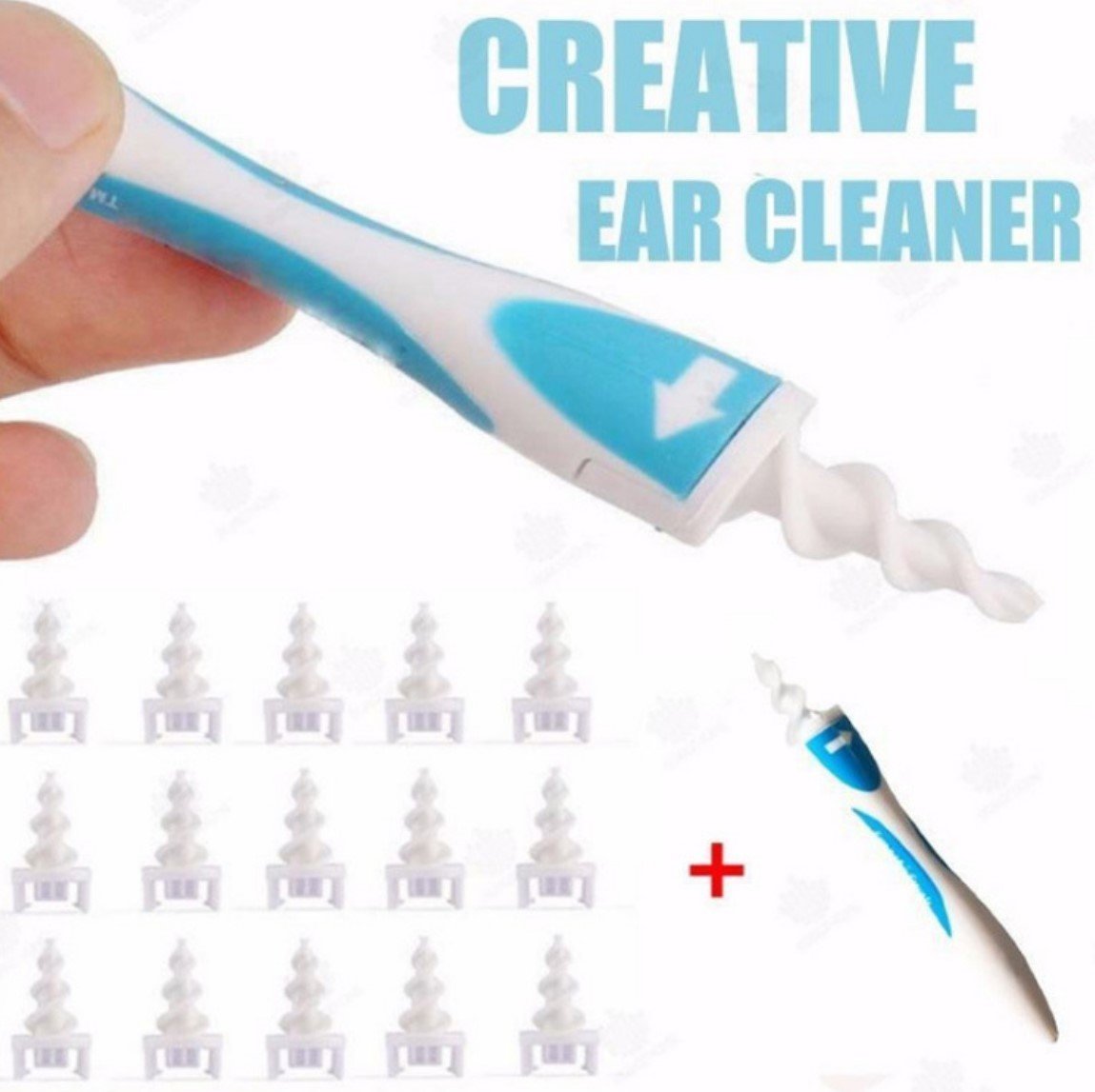 Manual Powerful Ear Cleaner Find Back Spiral Ear Cleaning Stick Skin Cleansing Cotton Swab