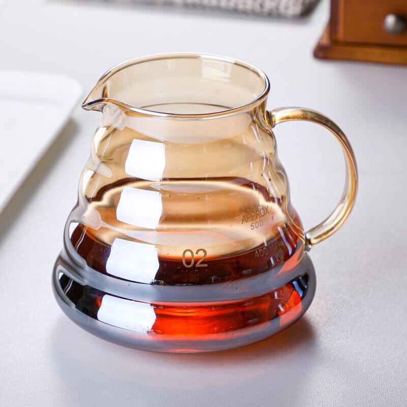 Hand brewed Japanese brown mini coffee pot set modern simple household manual large capacity glass coffee pot coffee pot