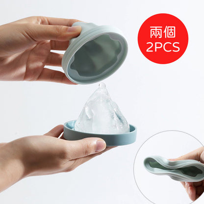 [1 set of 2] Mount Fuji ice mold ice ball making suitable for wine glass/whiskey/cocktail/frozen drink ice making mold ice box ice maker ice cube box ice mold mountain-shaped ice mold
