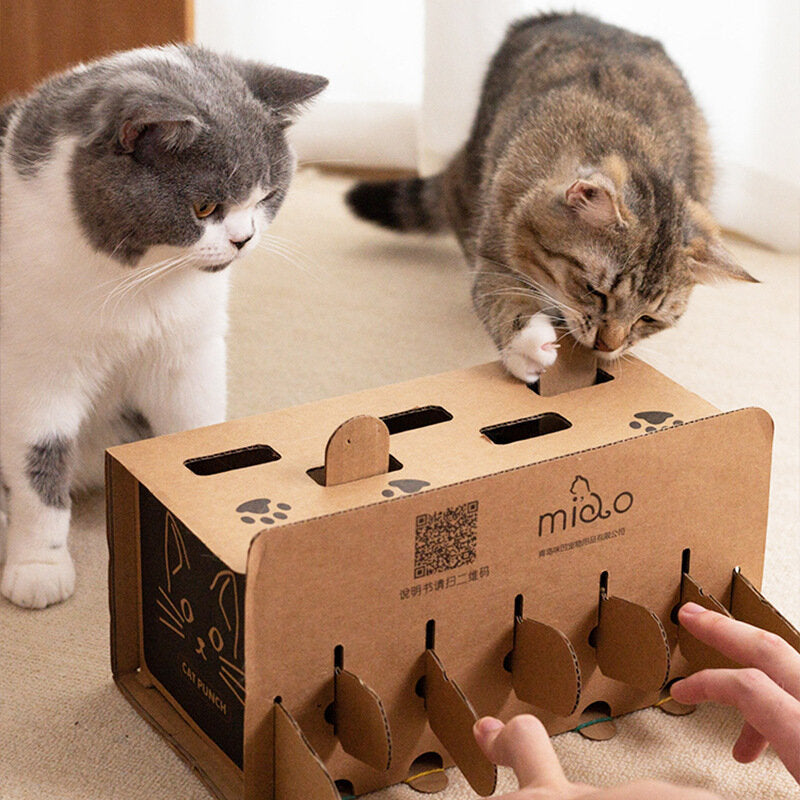 Cat toy whack-a-mole carton whack-a-mole machine interactive cat toy self-entertainment pet supplies corrugated electric toy