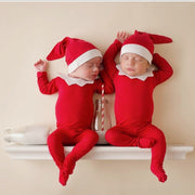 European and American newborn Christmas photography clothing three-piece set baby Christmas theme red footwear photography clothing set bb Christmas clothes
