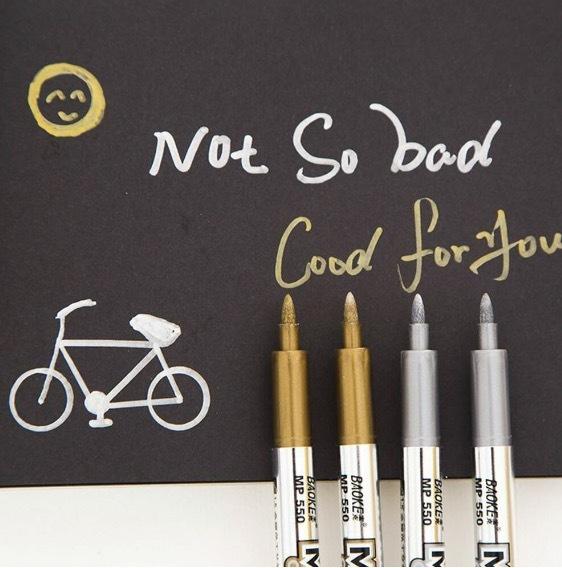 [1 pack] Gold metallic craft pen paint pen invitation sign sign pen signature greeting card famous pen ball pen