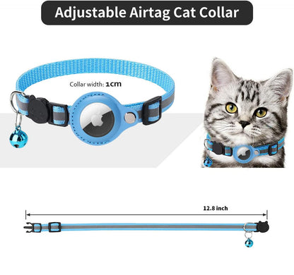 貓咪定位項圈適用蘋果Airtag追蹤器保護套防走失寵物反光頸圈 貓牌 吊飾