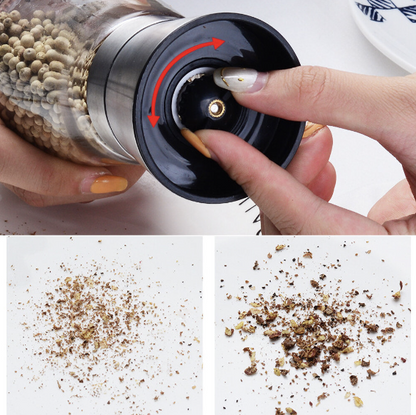 180ml stainless steel pepper grinder manual glass grinding bottle spice bottle [parallel import] seasoning container